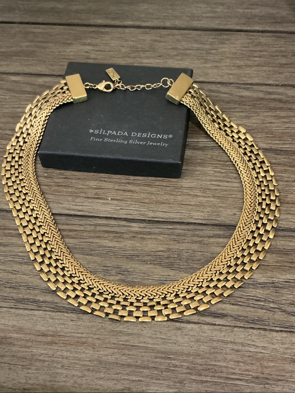 Silpada Brass Multi-Row Statement Necklace